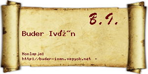 Buder Iván névjegykártya